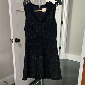 Kate Spade Black Tweed Sleeveless A-Line Dress sz 12 like new
